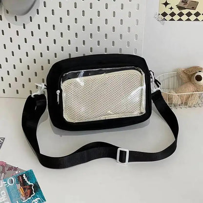 Mini Ita Crossbody Bag – Transparent Pocket Small Shoulder Bag for Badge Display