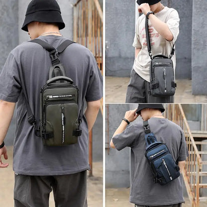 Men Multifunctional Chest Bag Convertible Crossbody Shoulder Backpack