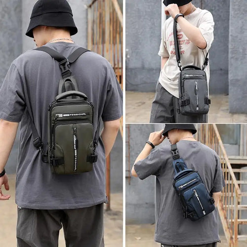 Men Multifunctional Chest Bag Convertible Crossbody Shoulder Backpack