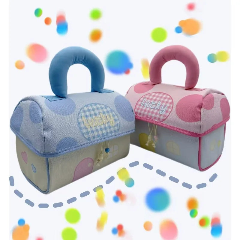 Cute House-Shaped Cosmetic Bag – Padded Handle Makeup Organizer