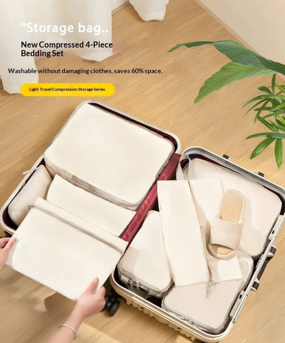 Homefish 6 Pcs Set Packing Cubes Compressible Travel Storage Bags Waterproof Portable Suitcase