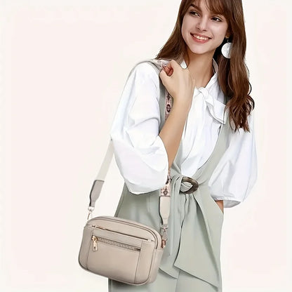 Crossbody Bag with Boho Strap – Multi-Zip PU Leather & 4 Card Slots
