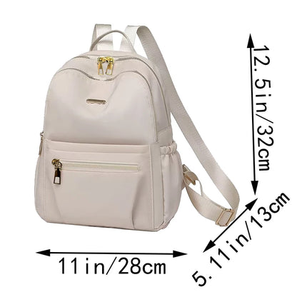 Black Nylon Mini Backpack Gold Hardware Multi-Compartment