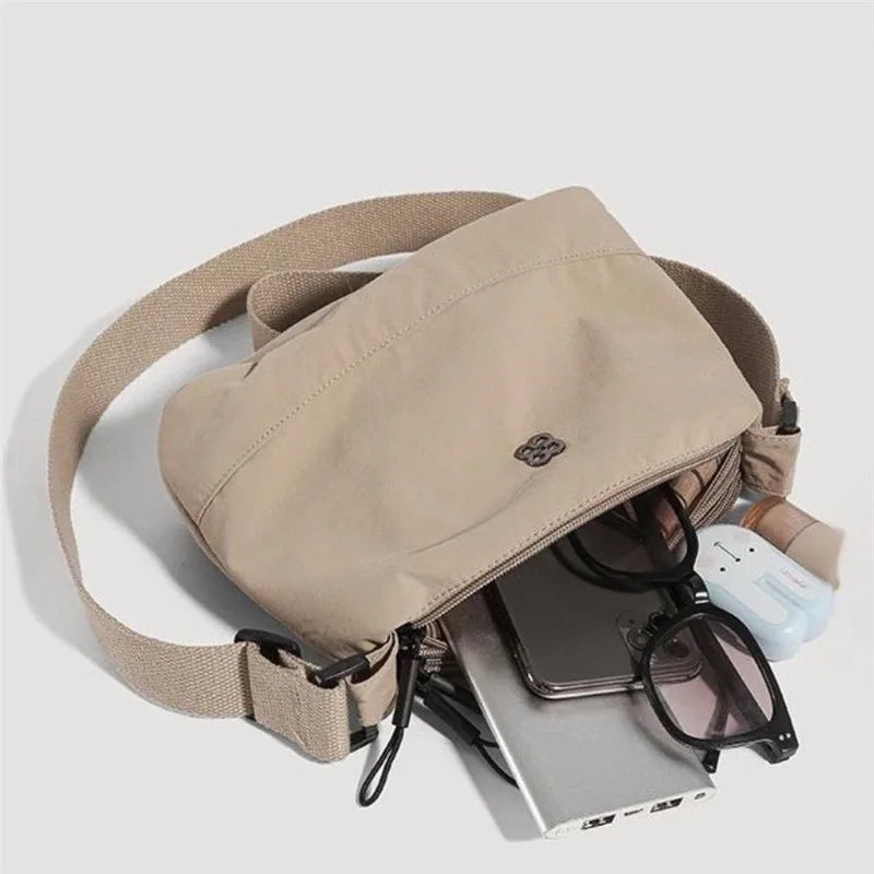 Waterproof Crossbody Shoulder Bag with Multi-Pocket Zipper