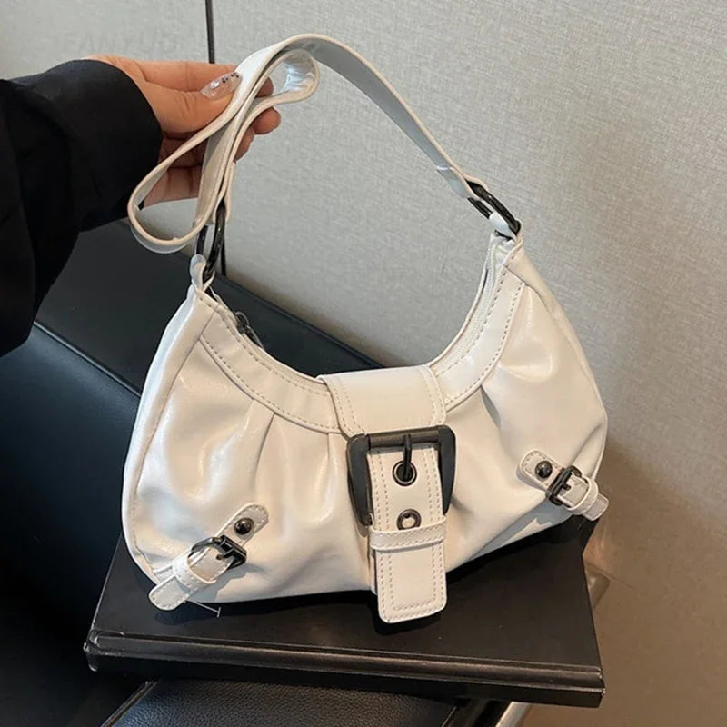 Y2k Retro Pleated Hobo Shoulder Bag Women Selling Maillard Style Underarm Clutch Handbags Travel
