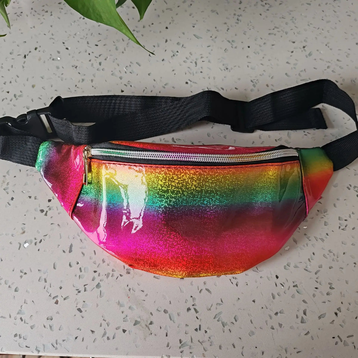 Ladies Laser Waist Bag Pu Multi-Function Color One Shoulder Sling Large Capacity Mobile Phone