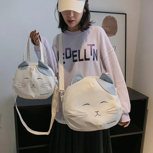 Cute Cat Tote Bag – Lightweight Shoulder Bag for Teen Girls