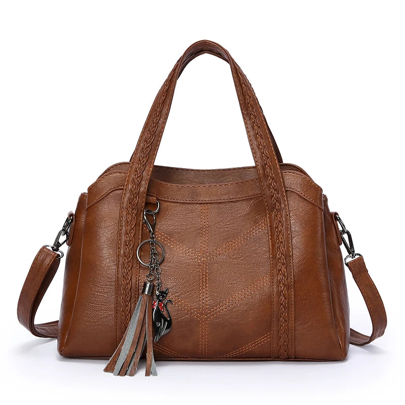 3-Layer Women's Crossbody Bag – PU Leather Shoulder Handbag