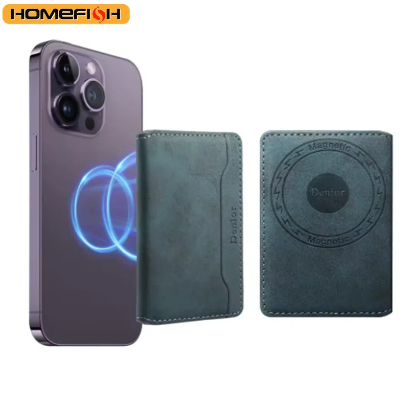 Homefish Artificial Leather Credit Card Magnetic Elastic Wallet 3 Slot Strong Accessories Id Clip