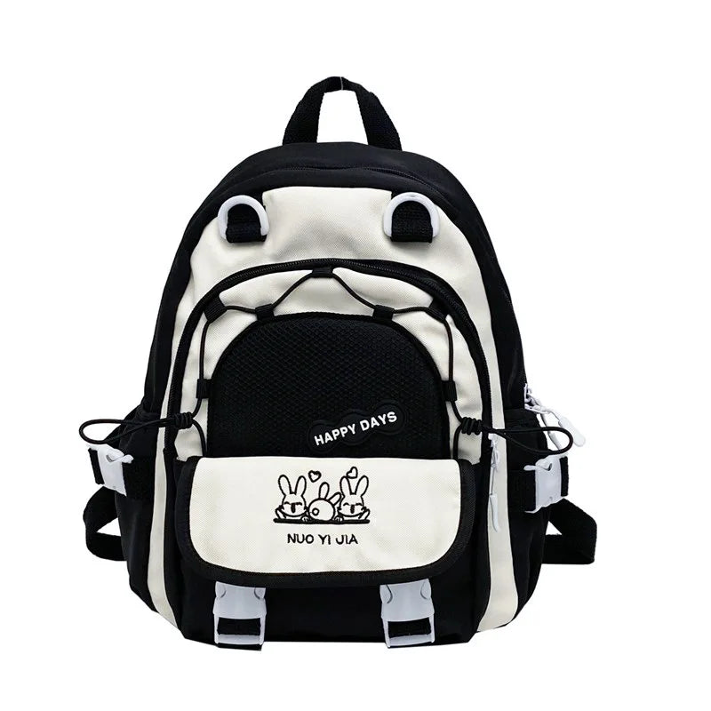 Cute Color-Blocking Backpack Female Students Large-Capacity Schoolbag