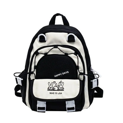Cute Color-Blocking Backpack Female Students Large-Capacity Schoolbag