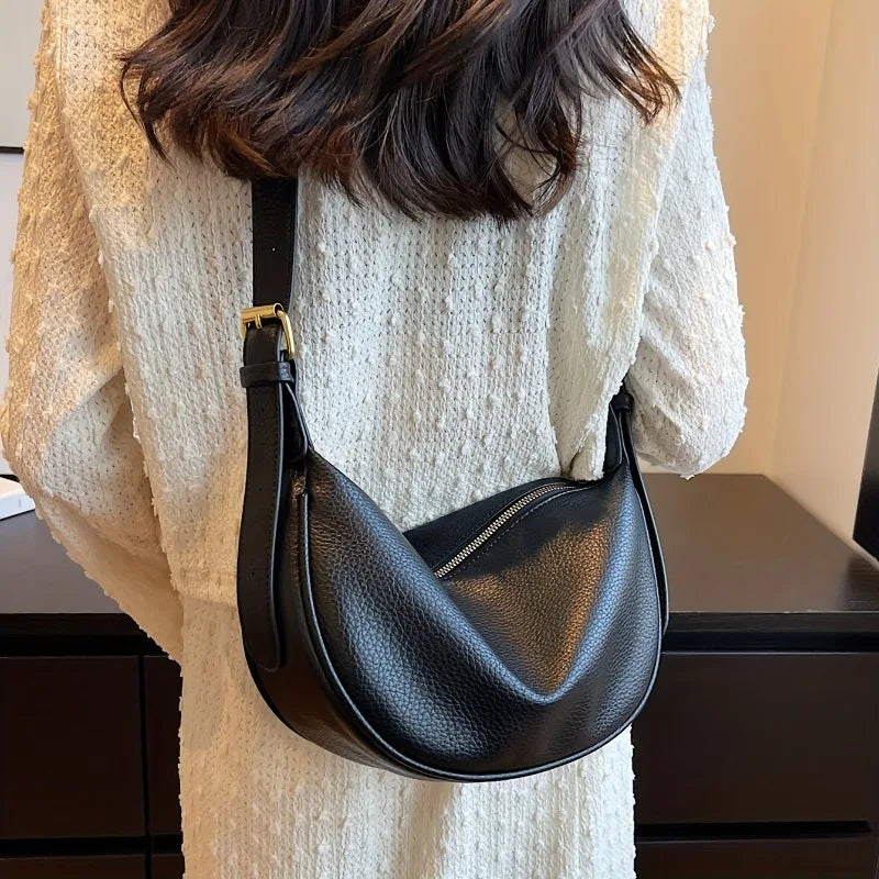 Crescent Crossbody Bag – Soft Vegan Leather Hobo Sling