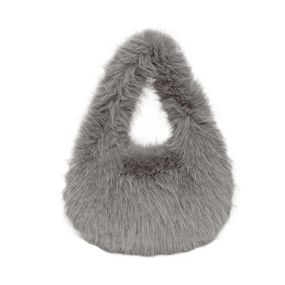 Fluffy Plush Tote Bag – Women's Fuzzy Shoulder & Underarm Handbag