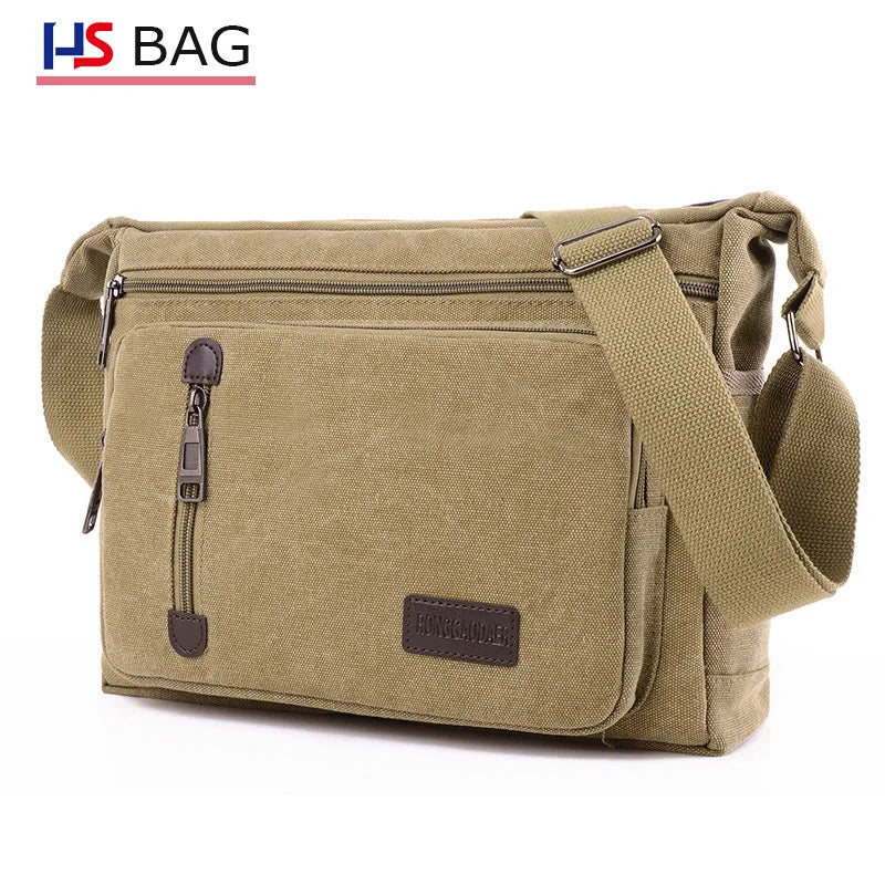 Men S Canvas Shoulder Leisure Travel Crossbody Large Capacity Bag Women