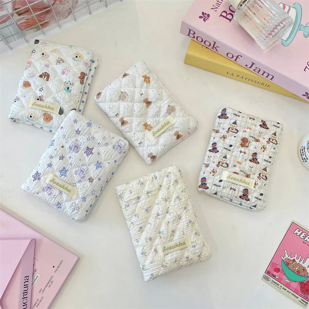 Cute Cartoon Flower Passport Cover Women Multifunctional Polyester Travel Accessories Holder Luxury