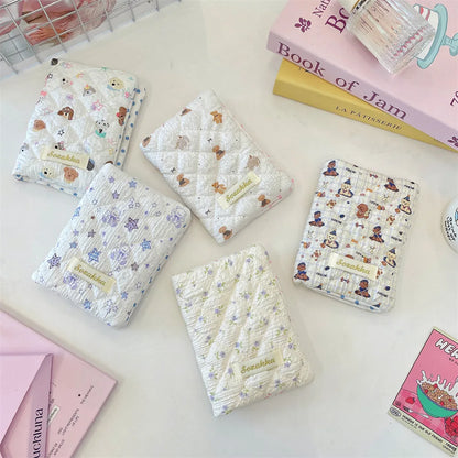 Cute Cartoon Flower Passport Cover Women Multifunctional Polyester Travel Accessories Holder Luxury