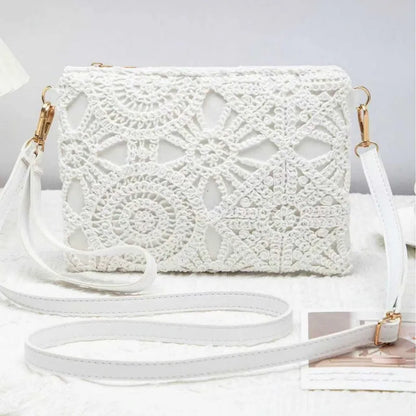 Crochet Crossbody Bag – Mini Hollow Weave Wrist & Shoulder Purse