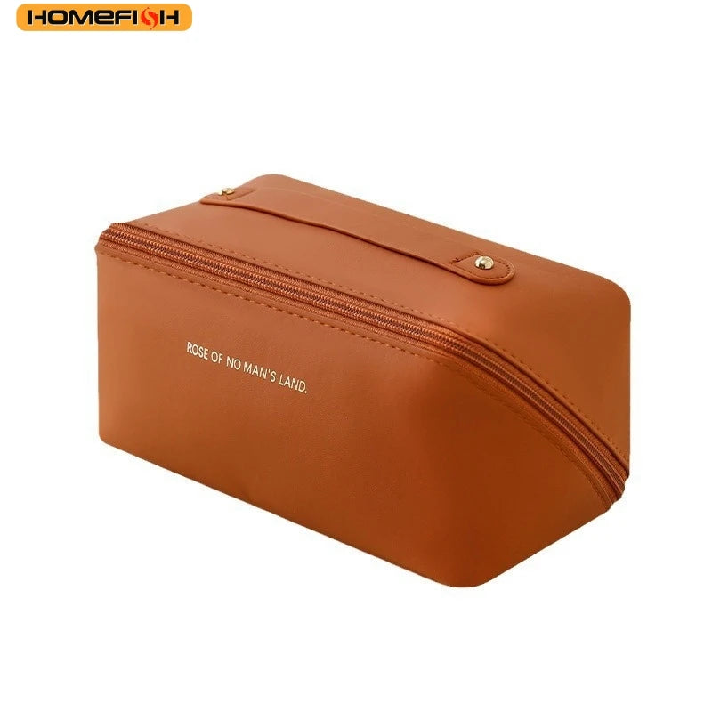 Homefish Luxury Zipper Cosmetic Storage Case Portable Travel Makeup Organizer Toiletry Bag Women