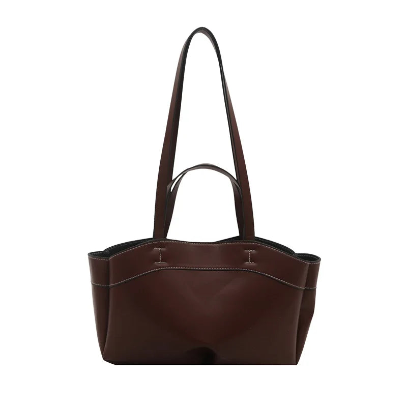 Soft Leather Tote Bag – Women's Single Shoulder Handbag