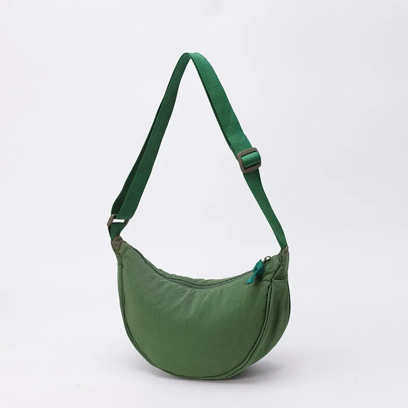 Nylon Crescent Crossbody Bag – Lightweight Women's Shoulder Bag