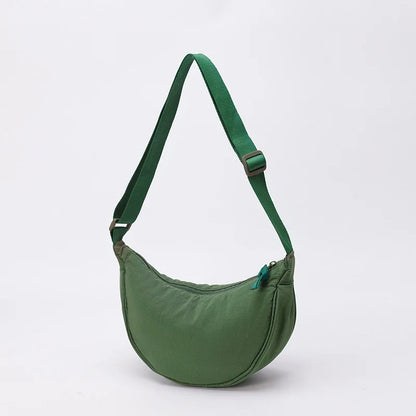 Nylon Crescent Crossbody Bag – Lightweight Women's Shoulder Bag