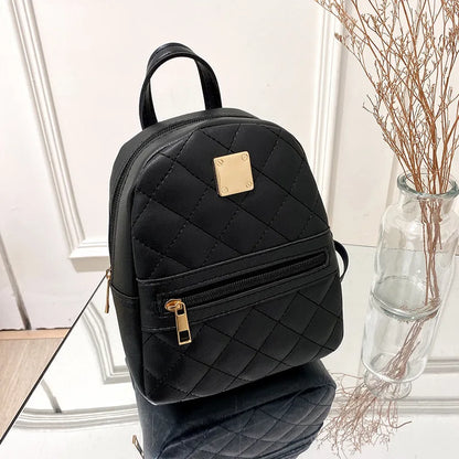 Mini PU Leather Quilted Backpack Women's Crossbody Bag