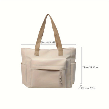Nylon Tote Bag with Multiple Pockets – Lightweight Foldable Everyday Bag