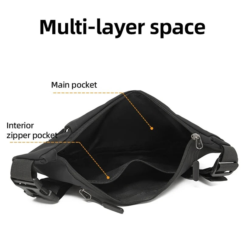 1pc Anti-Theft Triangle Cross Bag Adjustable Strap - Casual Chest Men
