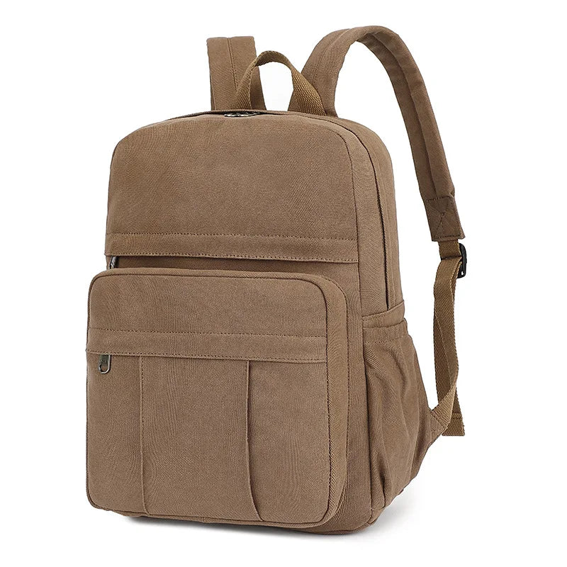 Wear-Resistant Canvas Men S Backpack Large Capacity 15 6-Inch Computer Storage
