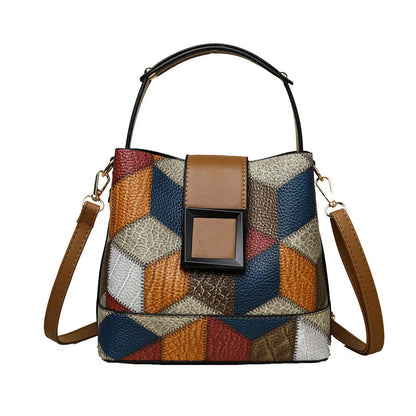 Elegant Solid Color Bucket Bag Adjustable Shoulder Strap Versatile Crossbody Handbag Women