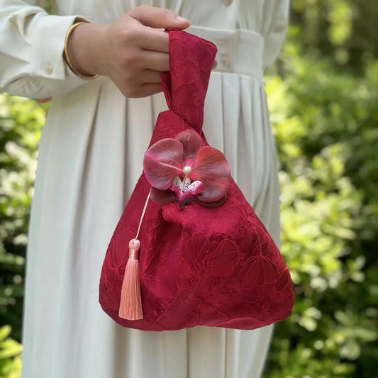 4colors Party Wrist Bag Chinese Style Tassel Pendant Embroidery Handbag Cheongsam Accessories Gift
