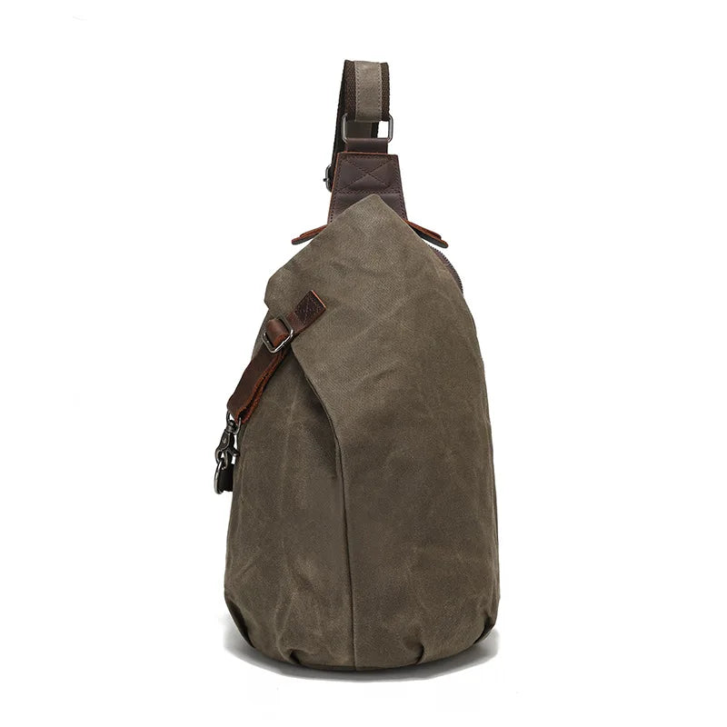 Waxy Canvas Chest Bag Reduce Load Waterproof Mobile Phone Storage Large Capacity Men S Travel