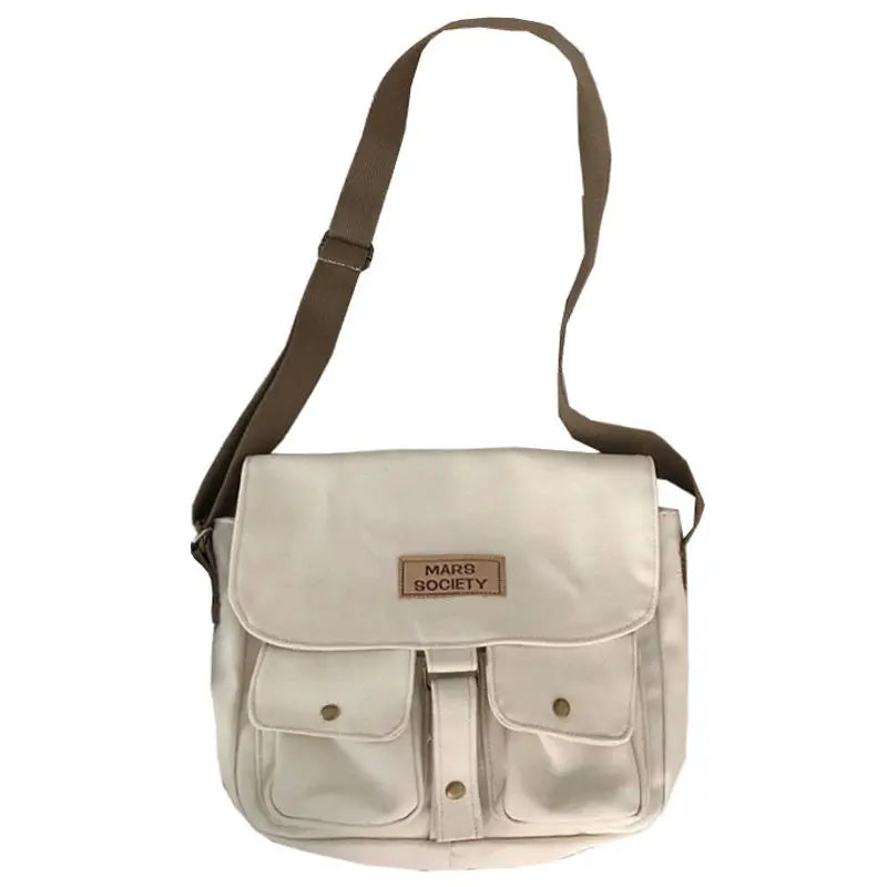Simple Messenger Bag Women Postman Diagonal Crossbody Lady Student Canvas Schoolbag Version Ladies