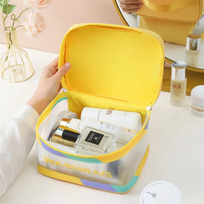 Waterproof Makeup Bag Portable Large Capacity Transparent Colorful Toiletries Travel Cosmetics