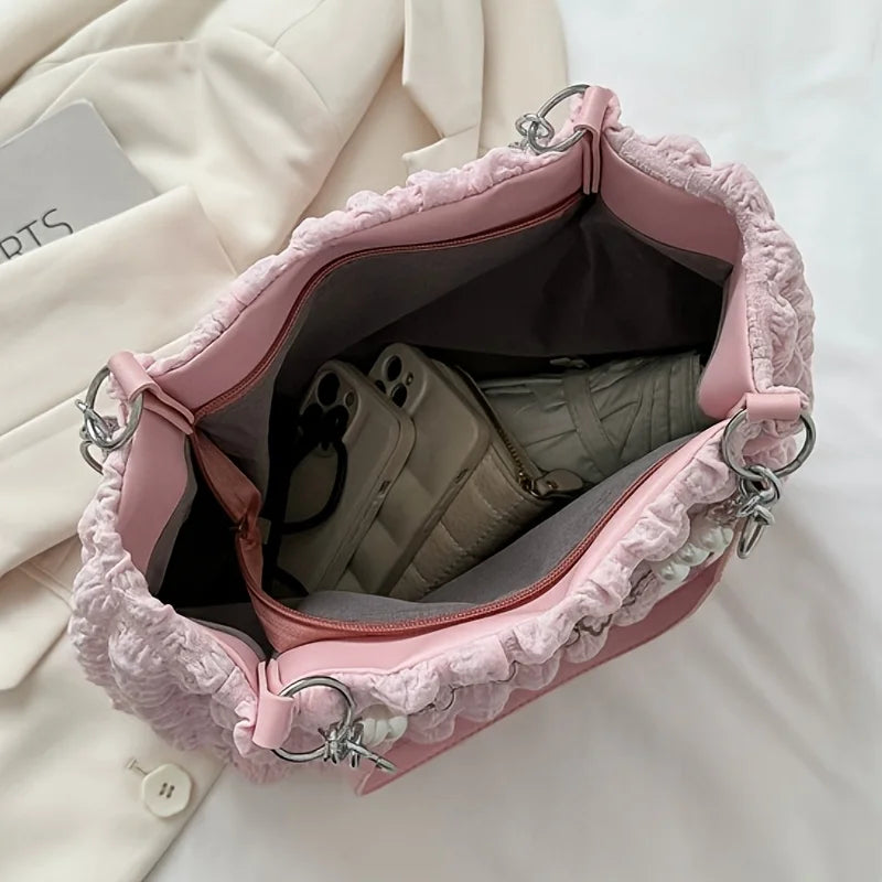 Large Capacity Cloud Tote Bag – Quilted Nylon Women's Shoulder Bag