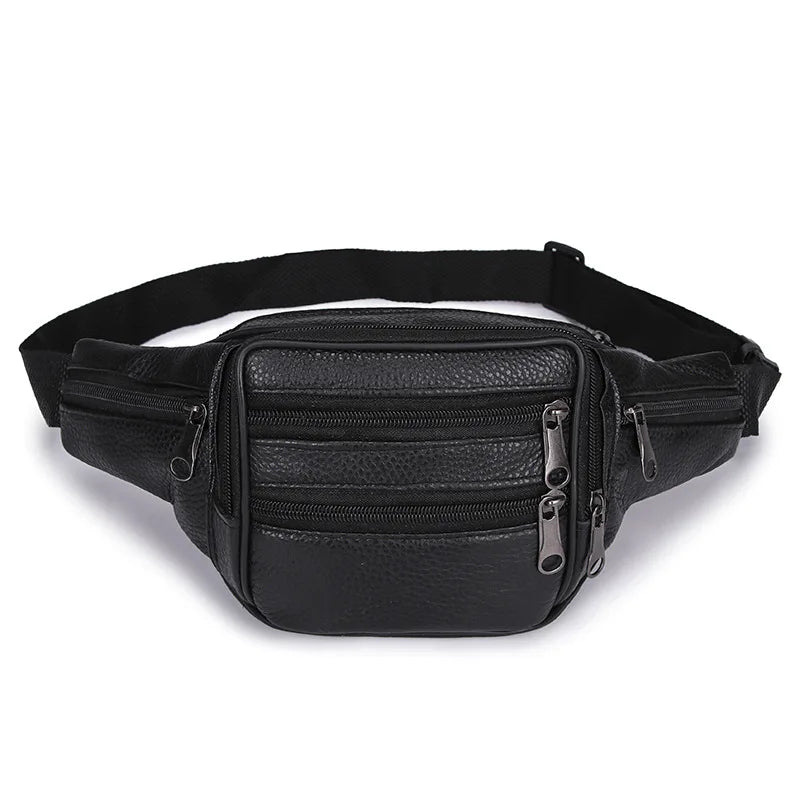 Multi-Zipper Large-Capacity Waist Bag Durable Versatile Backpack Men S High-Sensitivity Commuting