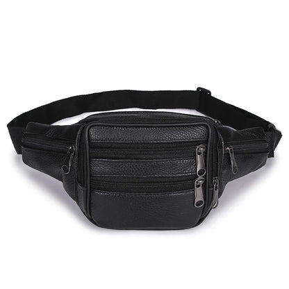 Multi-Zipper Large-Capacity Waist Bag Durable Versatile Backpack Men S High-Sensitivity Commuting