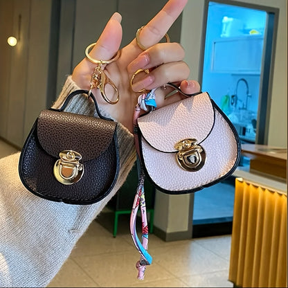 Mini Saddle Bag Keychain – Cute Faux Leather Bag Charm