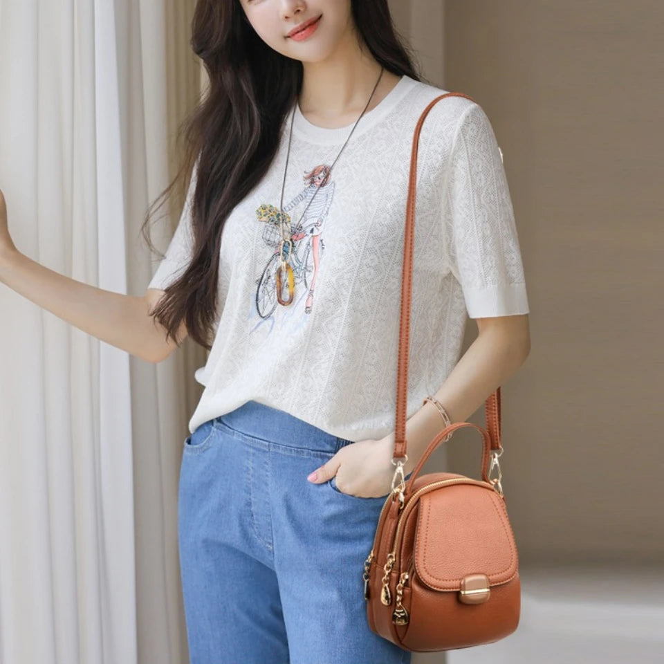 Mini PU Leather Crossbody Bag for Women