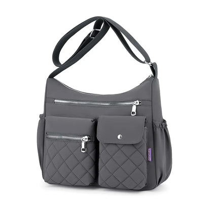 Quilted Shoulder Bag for Women – Multi-Pocket Crossbody Tote Purse