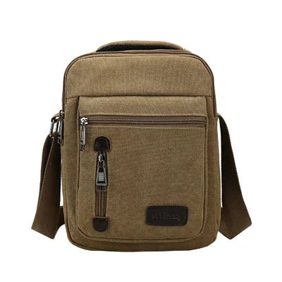 Men S Crossbody Bag Canvas Multi-Compartment Hand-Held Large-Capacity Men S Single-Shoulder Bag