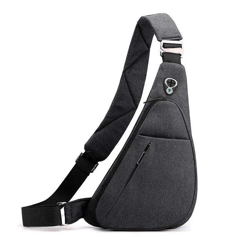 Men S Large-Capacity Single-Shoulder Chest Bag Casual Commuting Small Backpack Reflective Waterproof