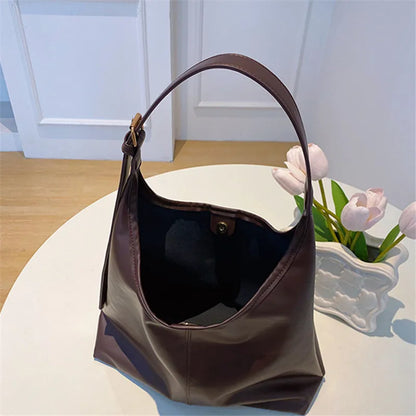 Vintage Hobo Shoulder Bag – Soft Leather Tote for Women