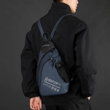 Outdoor Commuting Travel Multi-Function One Shoulder Sling Men Large Capacity Waterproof Chest Bag