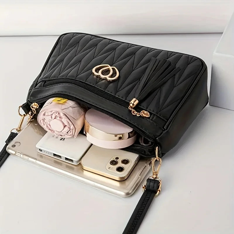 Quilted Crossbody Bag – Women's Vintage Leather Shoulder Bag