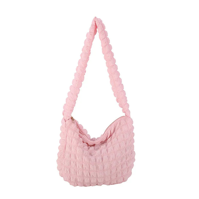 Bubble Cloud Shoulder Bag – Women's Pleated Tote Handbag