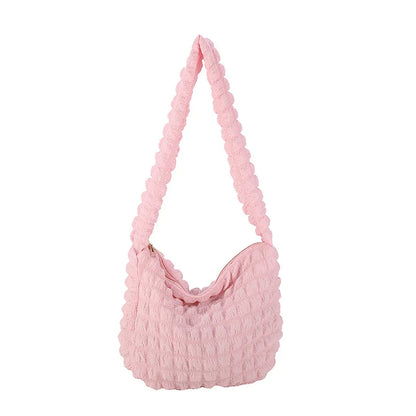 Bubble Cloud Shoulder Bag – Women's Pleated Tote Handbag