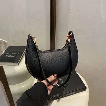 Women's Crescent Crossbody Bag – Luxury Leather Shoulder Bag