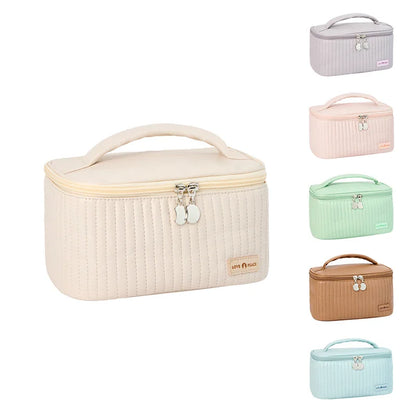 Cake Makeup Bag Pu Leather Large-Capacity Waterproof Storage Hand-Held Cosmetics Organization