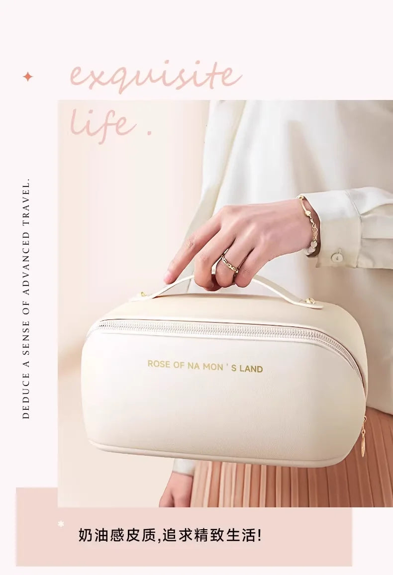 Homefish Luxury Makeup Organizer Women Toiletry Kit Bag Cosmetic Storage Pouch Travel Make Up Case